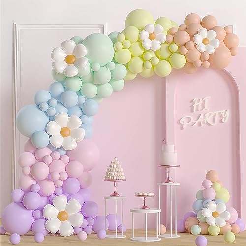 159 Stück Pastell Luftballon-Girlande mit Gänseblümchen,Ballon Girlande,Geburtstagsdeko für Mädchen, Luftballons Pastell,Bunte Regenbogen-Deko, Ballongirlande für Baby Shower Prinzessin Einschulung 159 Stück Pastell Luftballon-Girlande mit Gänseblümchen,Ballon Girlande,Geburtstagsdeko für Mädchen, Luftballons Pastell,Bunte Regenbogen-Deko, Ballongirlande für Baby Shower Prinzessin Einschulung von HENGBIRD