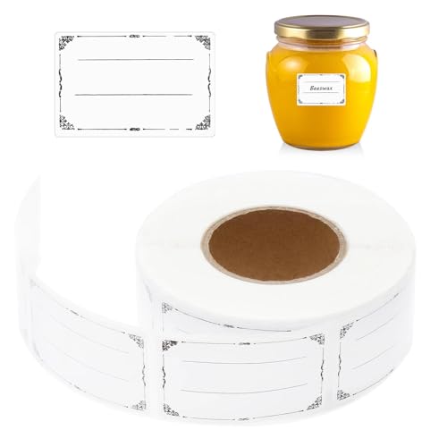Tiefkühletiketten Selbstklebend 1200 Aufkleber Wasserfeste Lebensmitteletiketten 5x3cm zum Beschriften mit Stift oder Drucker Haltbare Klebeetiketten für Küche Haushalt Vorratsdosen Marmeladengläser von HENGBIRD