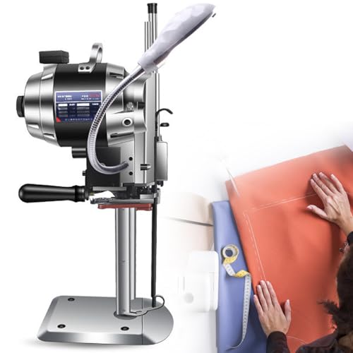 HENGCMM Tragbarer Stoffschneider 1100 W, Industrieller Stoffschneider, 220 V Hochgeschwindigkeits-Stahlmesser Stoffschneidemaschine Stoffschere mit Schärfvorrichtung für Textiles Lederpapier,11cm von HENGCMM