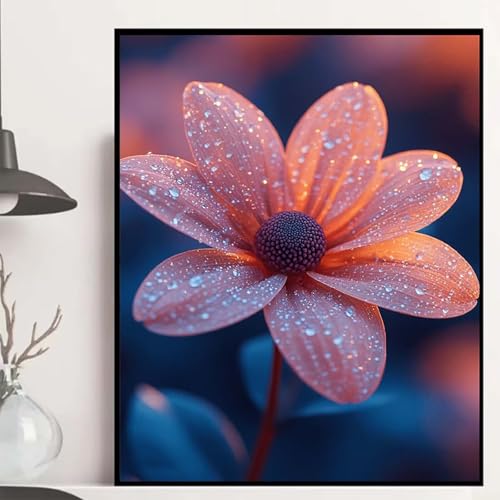 Blumen Diamond Painting 120x90cm, Pflanzen Diamond Painting Erwachsene Anfänger 5D DIY Runder Vollbohrer Diamanten Malerei Mosaik Bastelset Erwachsene für Zimmer Deko, Geschenke für Frauen -hjw25080C von HENJGWEG