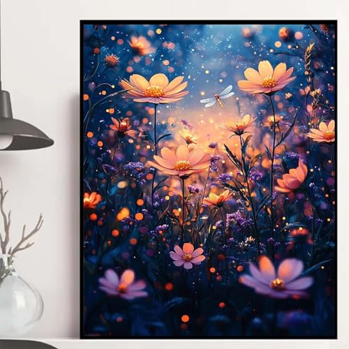 Blumen Diamond Painting 90x120 cm, Chrysantheme Diamond Painting Erwachsene Anfänger 5D DIY Runder Vollbohrer Diamanten Malerei Mosaik Bastelset Erwachsene für Zimmer Deko, Geschenke -hjw25081Z von HENJGWEG