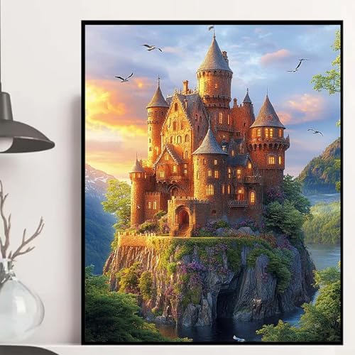Burg Diamond Painting 90×120cm, Landschaft Diamond Painting Erwachsene Anfänger 5D DIY Runder Vollbohrer Diamanten Malerei Mosaik Bastelset Erwachsene für Zimmer Deko, Geschenke für Frauen -hjw25085M Burg Diamond Painting 90×120cm, Landschaft Diamond Painting Erwachsene Anfänger 5D DIY Runder Vollbohrer Diamanten Malerei Mosaik Bastelset Erwachsene für Zimmer Deko, Geschenke für Frauen -hjw25085M von HENJGWEG