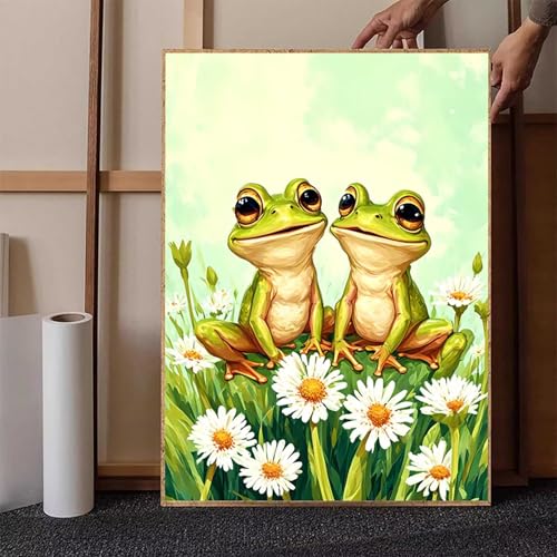 Chrysantheme Diamond Painting XXL 20x30cm, Crystal Art Frosch Diamond Painting Erwachsene 5D DIY Mosaikherstellung Stickerei Kreuzstich Malerei Kits für Zimmer Deko Wohnzimmer, Geschenke -h25160 von HENJGWEG