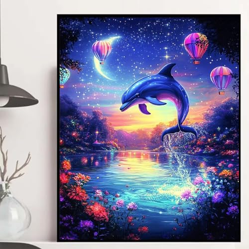 Delphin Diamond Painting 40x30cm, Tier Diamond Painting Erwachsene Anfänger 5D DIY Runder Vollbohrer Diamanten Malerei Mosaik Bastelset Erwachsene für Zimmer Deko, Geschenke für Frauen -hjw25086Y Delphin Diamond Painting 40x30cm, Tier Diamond Painting Erwachsene Anfänger 5D DIY Runder Vollbohrer Diamanten Malerei Mosaik Bastelset Erwachsene für Zimmer Deko, Geschenke für Frauen -hjw25086Y von HENJGWEG