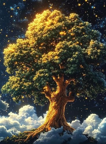 Diamond Painting Baum des Lebens Diamond Painting Erwachsene, Crystal Art Sternenhimmel Muster Design Vollbohrer Diamanten Malerei Stickerei Kreuzstich Basteln für Deko Wohnzimmer 60x80 cm -hjw25080J von HENJGWEG