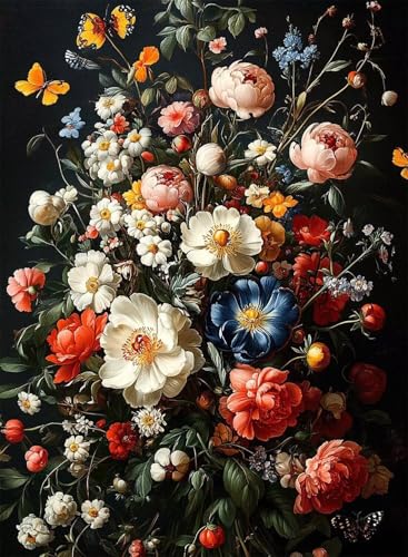 Diamond Painting Blumen Diamond Painting Erwachsene, Crystal Art Schmetterling Muster Design 5D DIY Vollbohrer Diamanten Malerei Stickerei Kreuzstich Basteln für Deko Wohnzimmer 135x100cm -hjw2508I4 von HENJGWEG