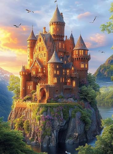 Diamond Painting Burg Diamond Painting Erwachsene, Crystal Art Landschaft Muster Design 5D DIY Runder Vollbohrer Diamanten Malerei Stickerei Kreuzstich Basteln für Deko Wohnzimmer 60×80cm -hjw2508E9 Diamond Painting Burg Diamond Painting Erwachsene, Crystal Art Landschaft Muster Design 5D DIY Runder Vollbohrer Diamanten Malerei Stickerei Kreuzstich Basteln für Deko Wohnzimmer 60×80cm -hjw2508E9 von HENJGWEG