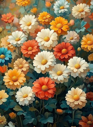 Diamond Painting Chrysantheme Diamond Painting Erwachsene, Crystal Art Blumen Muster Design 5D DIY Vollbohrer Diamanten Malerei Stickerei Kreuzstich Basteln für Deko Wohnzimmer 60x80 cm -hjw2508RV von HENJGWEG