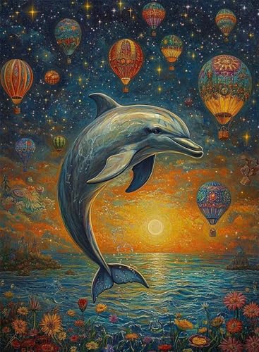 Diamond Painting Delphin Diamond Painting Erwachsene, Crystal Art Verträumt Muster Design 5D DIY Vollbohrer Diamanten Malerei Stickerei Kreuzstich Basteln für Deko Wohnzimmer 100x135cm -hjw2508R1 Diamond Painting Delphin Diamond Painting Erwachsene, Crystal Art Verträumt Muster Design 5D DIY Vollbohrer Diamanten Malerei Stickerei Kreuzstich Basteln für Deko Wohnzimmer 100x135cm -hjw2508R1 von HENJGWEG