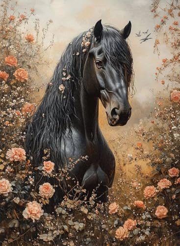 Diamond Painting Dunkles Horse Diamond Painting Erwachsene, Crystal Art Rose Muster Design 5D DIY Vollbohrer Diamanten Malerei Stickerei Kreuzstich Basteln für Deko Wohnzimmer 40x50cm -hjw2508R2 Diamond Painting Dunkles Horse Diamond Painting Erwachsene, Crystal Art Rose Muster Design 5D DIY Vollbohrer Diamanten Malerei Stickerei Kreuzstich Basteln für Deko Wohnzimmer 40x50cm -hjw2508R2 von HENJGWEG