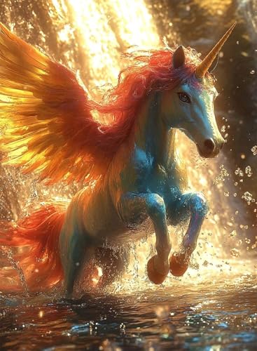 Diamond Painting Einhorn Diamond Painting Erwachsene, Crystal Art Pegasus Muster Design 5D DIY Runder Vollbohrer Diamanten Malerei Stickerei Kreuzstich Basteln für Deko Wohnzimmer 40x50cm -hjw2508TE Diamond Painting Einhorn Diamond Painting Erwachsene, Crystal Art Pegasus Muster Design 5D DIY Runder Vollbohrer Diamanten Malerei Stickerei Kreuzstich Basteln für Deko Wohnzimmer 40x50cm -hjw2508TE von HENJGWEG
