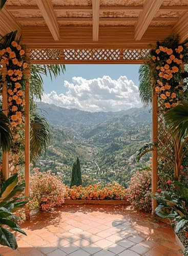 Diamond Painting Landschaft Diamond Painting Erwachsene, Crystal Art Berg Muster Design 5D DIY Runder Vollbohrer Diamanten Malerei Stickerei Kreuzstich Basteln für Deko Wohnzimmer 60x80 cm -hjw2508HZ von HENJGWEG