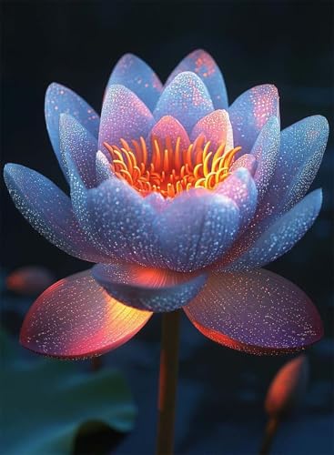 Diamond Painting Lotus Diamond Painting Erwachsene, Crystal Art Blumen Muster Design 5D DIY Runder Vollbohrer Diamanten Malerei Stickerei Kreuzstich Basteln für Deko Wohnzimmer 135x100cm -hjw250855 von HENJGWEG