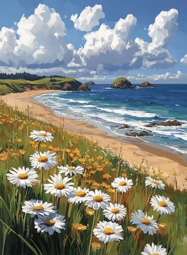 Diamond Painting Meer Diamond Painting Erwachsene, Crystal Art Landschaft Muster Design 5D DIY Runder Vollbohrer Diamanten Malerei Stickerei Kreuzstich Basteln für Deko Wohnzimmer 135x100cm -hjw2508OX von HENJGWEG