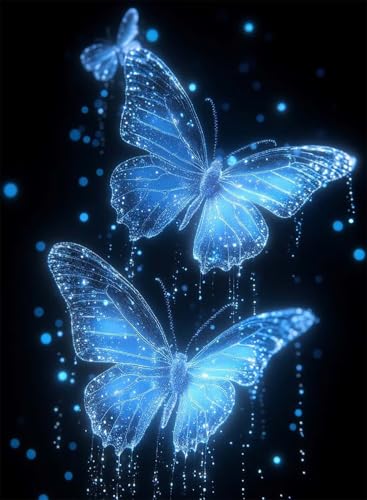 Diamond Painting Schmetterling Diamond Painting Erwachsene, Crystal Art Insekt Muster Design 5D DIY Vollbohrer Diamanten Malerei Stickerei Kreuzstich Basteln für Deko Wohnzimmer 60×80cm -hjw2508HB von HENJGWEG