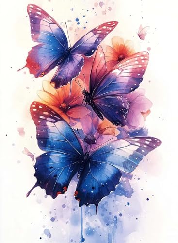 Diamond Painting Schmetterling Diamond Painting Erwachsene, Crystal Art Tier Muster Design 5D DIY Vollbohrer Diamanten Malerei Stickerei Kreuzstich Basteln für Deko Wohnzimmer 100x135cm -hjw25084D von HENJGWEG