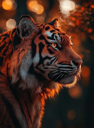 Diamond Painting Tiger Diamond Painting Erwachsene, Crystal Art Tier Muster Design 5D DIY Runder Vollbohrer Diamanten Malerei Stickerei Kreuzstich Basteln für Deko Wohnzimmer 90×120cm -hjw25089T von HENJGWEG