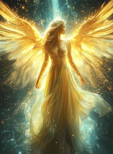 Diamond Painting Verträumt Diamond Painting Erwachsene, Crystal Art Engel Muster Design 5D DIY Runder Vollbohrer Diamanten Malerei Stickerei Kreuzstich Basteln für Deko Wohnzimmer 90×120cm -hjw250848 von HENJGWEG