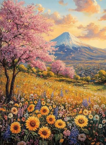 Diamond Painting Vulkan Fuji Diamond Painting Erwachsene, Crystal Art Landschaft Muster Design 5D DIY Vollbohrer Diamanten Malerei Stickerei Kreuzstich Basteln für Deko Wohnzimmer 60x80cm -hjw250892 von HENJGWEG