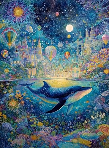 Diamond Painting Wal Diamond Painting Erwachsene, Crystal Art Verträumt Muster Design 5D DIY Runder Vollbohrer Diamanten Malerei Stickerei Kreuzstich Basteln für Deko Wohnzimmer 50x70cm -hjw2508IO von HENJGWEG