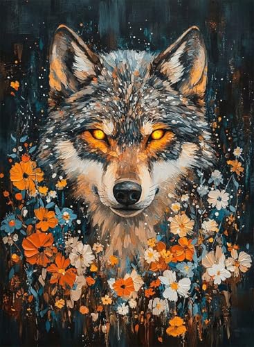 Diamond Painting Wolf Diamond Painting Erwachsene, Crystal Art Chrysantheme Muster Design 5D DIY Vollbohrer Diamanten Malerei Stickerei Kreuzstich Basteln für Deko Wohnzimmer 60x80 cm -hjw2508LR Diamond Painting Wolf Diamond Painting Erwachsene, Crystal Art Chrysantheme Muster Design 5D DIY Vollbohrer Diamanten Malerei Stickerei Kreuzstich Basteln für Deko Wohnzimmer 60x80 cm -hjw2508LR von HENJGWEG