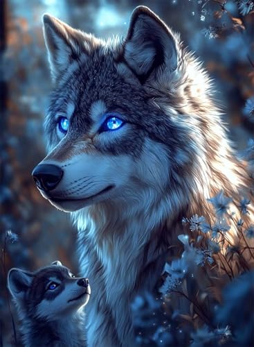 Diamond Painting Wolf Diamond Painting Erwachsene, Crystal Art Tier Muster Design 5D DIY Runder Vollbohrer Diamanten Malerei Stickerei Kreuzstich Basteln für Deko Wohnzimmer 50x70cm -hjw2508AH28V Diamond Painting Wolf Diamond Painting Erwachsene, Crystal Art Tier Muster Design 5D DIY Runder Vollbohrer Diamanten Malerei Stickerei Kreuzstich Basteln für Deko Wohnzimmer 50x70cm -hjw2508AH28V von HENJGWEG
