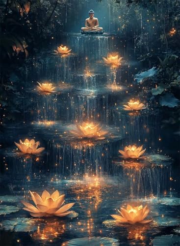 Diamond Painting Zen Diamond Painting Erwachsene, Crystal Art Blumen Muster Design 5D DIY Runder Vollbohrer Diamanten Malerei Stickerei Kreuzstich Basteln für Deko Wohnzimmer 100x135 cm -hjw250860 von HENJGWEG