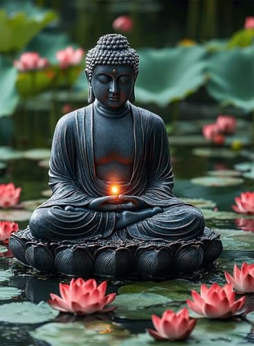 Diamond Painting Zen Diamond Painting Erwachsene, Crystal Art Lotus Muster Design 5D DIY Runder Vollbohrer Diamanten Malerei Stickerei Kreuzstich Basteln für Deko Wohnzimmer 70x50cm -hjw2508K5XO5 von HENJGWEG