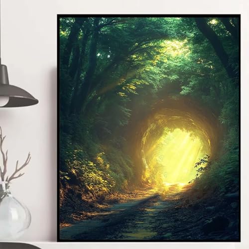 Dschungel Diamond Painting 60×80cm, Landschaft Diamond Painting Erwachsene Anfänger 5D DIY Runder Vollbohrer Diamanten Malerei Mosaik Bastelset Erwachsene für Zimmer Deko, Geschenke -hjw2508M597J von HENJGWEG