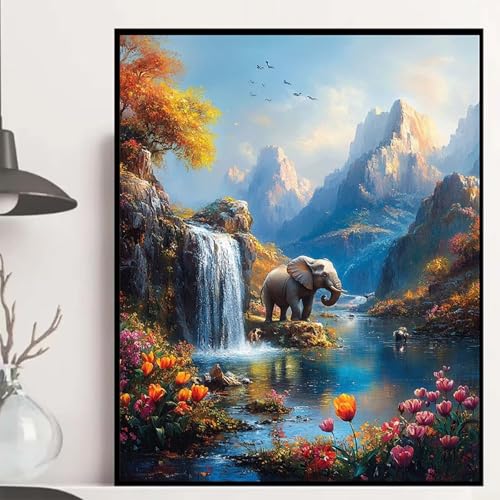 Elefant Diamond Painting 30x40cm, Stürze Diamond Painting Erwachsene Anfänger 5D DIY Runder Vollbohrer Diamanten Malerei Mosaik Bastelset Erwachsene für Zimmer Deko, Geschenke für Frauen -hjw25081K Elefant Diamond Painting 30x40cm, Stürze Diamond Painting Erwachsene Anfänger 5D DIY Runder Vollbohrer Diamanten Malerei Mosaik Bastelset Erwachsene für Zimmer Deko, Geschenke für Frauen -hjw25081K von HENJGWEG