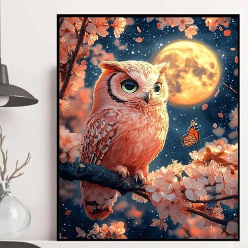 Eule Diamond Painting 30×40cm, Kirschblüten Diamond Painting Erwachsene Anfänger 5D DIY Runder Vollbohrer Diamanten Malerei Mosaik Bastelset Erwachsene für Zimmer Deko, Geschenke für Frauen -hjw25087I Eule Diamond Painting 30×40cm, Kirschblüten Diamond Painting Erwachsene Anfänger 5D DIY Runder Vollbohrer Diamanten Malerei Mosaik Bastelset Erwachsene für Zimmer Deko, Geschenke für Frauen -hjw25087I von HENJGWEG