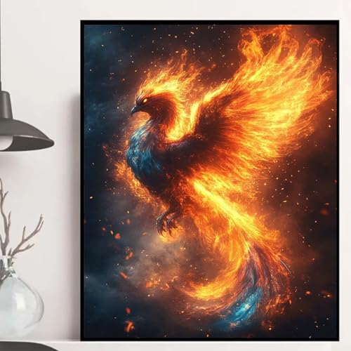 Feuerphönix Diamond Painting 80x60cm, Tier Diamond Painting Erwachsene Anfänger 5D DIY Runder Vollbohrer Diamanten Malerei Mosaik Bastelset Erwachsene für Zimmer Deko, Geschenke für Frauen -hjw2508G8 Feuerphönix Diamond Painting 80x60cm, Tier Diamond Painting Erwachsene Anfänger 5D DIY Runder Vollbohrer Diamanten Malerei Mosaik Bastelset Erwachsene für Zimmer Deko, Geschenke für Frauen -hjw2508G8 von HENJGWEG