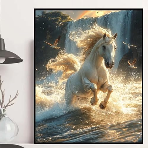 Horse Diamond Painting 40×50cm, Stürze Diamond Painting Erwachsene Anfänger 5D DIY Runder Vollbohrer Diamanten Malerei Mosaik Bastelset Erwachsene für Zimmer Deko, Geschenke für Frauen -hjw2508DO Horse Diamond Painting 40×50cm, Stürze Diamond Painting Erwachsene Anfänger 5D DIY Runder Vollbohrer Diamanten Malerei Mosaik Bastelset Erwachsene für Zimmer Deko, Geschenke für Frauen -hjw2508DO von HENJGWEG