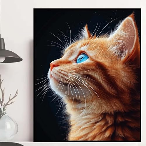 Katze Diamond Painting 30x40cm, Tier Diamond Painting Erwachsene Anfänger 5D DIY Runder Vollbohrer Diamanten Malerei Mosaik Bastelset Erwachsene für Zimmer Deko, Geschenke für Frauen -hjw2508R2 Katze Diamond Painting 30x40cm, Tier Diamond Painting Erwachsene Anfänger 5D DIY Runder Vollbohrer Diamanten Malerei Mosaik Bastelset Erwachsene für Zimmer Deko, Geschenke für Frauen -hjw2508R2 von HENJGWEG