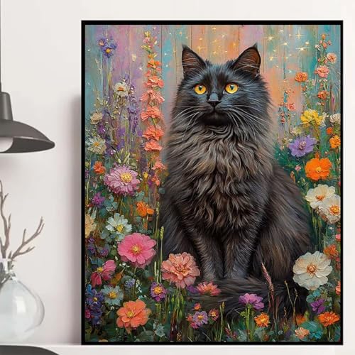 Katze Diamond Painting 50x40cm, Blumen Diamond Painting Erwachsene Anfänger 5D DIY Runder Vollbohrer Diamanten Malerei Mosaik Bastelset Erwachsene für Zimmer Deko, Geschenke für Frauen -hjw2508GY Katze Diamond Painting 50x40cm, Blumen Diamond Painting Erwachsene Anfänger 5D DIY Runder Vollbohrer Diamanten Malerei Mosaik Bastelset Erwachsene für Zimmer Deko, Geschenke für Frauen -hjw2508GY von HENJGWEG