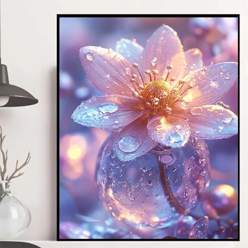 Kirschblüten Diamond Painting 60x80cm, Blumen Diamond Painting Erwachsene Anfänger 5D DIY Runder Vollbohrer Diamanten Malerei Mosaik Bastelset Erwachsene für Zimmer Deko, Geschenke -hjw2508NKY14 von HENJGWEG