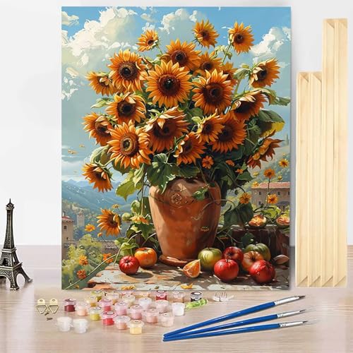 Malen Nach Zahlen Erwachsene Blume Malen Nach Zahlen mit Rahmen, Paint by Numbers Sonnenblume Painting by Numbers Bastelset Erwachsene mit 3 Pinseln und Acrylfarbe für Zimmer Deko 100 X 135 CM -j33V Malen Nach Zahlen Erwachsene Blume Malen Nach Zahlen mit Rahmen, Paint by Numbers Sonnenblume Painting by Numbers Bastelset Erwachsene mit 3 Pinseln und Acrylfarbe für Zimmer Deko 100 X 135 CM -j33V von HENJGWEG