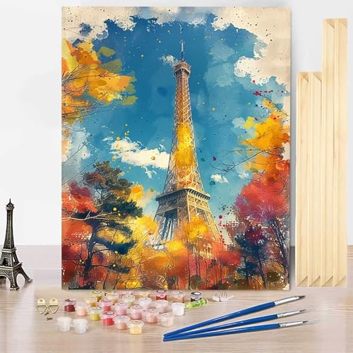 Malen Nach Zahlen Erwachsene Eiffelturm Malen Nach Zahlen mit Rahmen, Paint by Numbers Landschaft Painting by Numbers Bastelset Erwachsene mit 3 Pinseln und Acrylfarbe für Deko 20 x 30 cm -j33C Malen Nach Zahlen Erwachsene Eiffelturm Malen Nach Zahlen mit Rahmen, Paint by Numbers Landschaft Painting by Numbers Bastelset Erwachsene mit 3 Pinseln und Acrylfarbe für Deko 20 x 30 cm -j33C von HENJGWEG