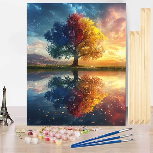 Malen Nach Zahlen Erwachsene Herbst Malen Nach Zahlen mit Rahmen, Paint by Numbers Baum Painting by Numbers Bastelset Erwachsene mit 3 Pinseln und Acrylfarbe für Deko Wohnzimmer 100 X 135 CM -j2503JH Malen Nach Zahlen Erwachsene Herbst Malen Nach Zahlen mit Rahmen, Paint by Numbers Baum Painting by Numbers Bastelset Erwachsene mit 3 Pinseln und Acrylfarbe für Deko Wohnzimmer 100 X 135 CM -j2503JH von HENJGWEG