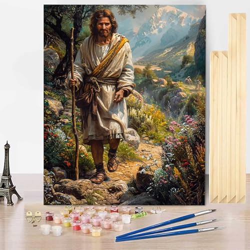Malen Nach Zahlen Erwachsene Jesus Malen Nach Zahlen mit Rahmen, Paint by Numbers Berg Painting by Numbers Bastelset Erwachsene mit 3 Pinseln und Acrylfarbe für Deko Wohnzimmer 20 x 30 cm -j25039Z Malen Nach Zahlen Erwachsene Jesus Malen Nach Zahlen mit Rahmen, Paint by Numbers Berg Painting by Numbers Bastelset Erwachsene mit 3 Pinseln und Acrylfarbe für Deko Wohnzimmer 20 x 30 cm -j25039Z von HENJGWEG
