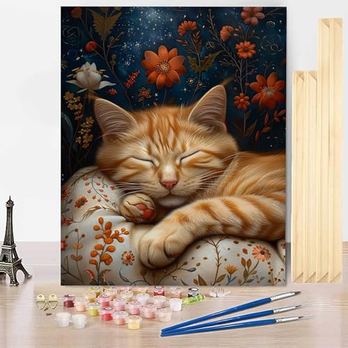Malen Nach Zahlen Erwachsene Katze Malen Nach Zahlen mit Rahmen, Paint by Numbers Blume Painting by Numbers Bastelset Erwachsene mit 3 Pinseln und Acrylfarbe für Deko Wohnzimmer 40 x 50 cm -j2503Q9 Malen Nach Zahlen Erwachsene Katze Malen Nach Zahlen mit Rahmen, Paint by Numbers Blume Painting by Numbers Bastelset Erwachsene mit 3 Pinseln und Acrylfarbe für Deko Wohnzimmer 40 x 50 cm -j2503Q9 von HENJGWEG