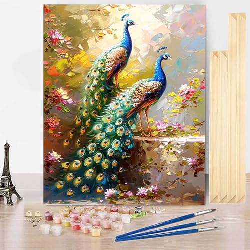 Malen Nach Zahlen Erwachsene Pfau Malen Nach Zahlen mit Rahmen, Paint by Numbers Tier Painting by Numbers Bastelset Erwachsene mit 3 Pinseln und Acrylfarbe für Deko Wohnzimmer 50 x 65 cm -j250392 Malen Nach Zahlen Erwachsene Pfau Malen Nach Zahlen mit Rahmen, Paint by Numbers Tier Painting by Numbers Bastelset Erwachsene mit 3 Pinseln und Acrylfarbe für Deko Wohnzimmer 50 x 65 cm -j250392 von HENJGWEG