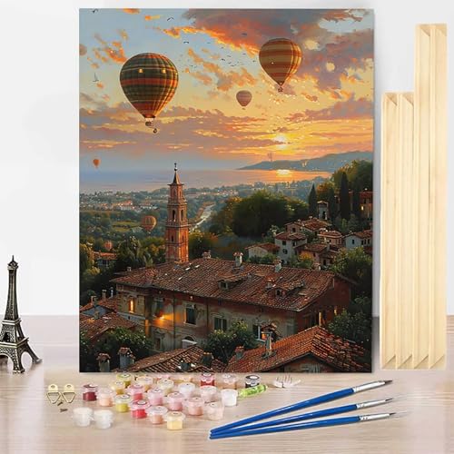 Malen Nach Zahlen Erwachsene Stadt Malen Nach Zahlen mit Rahmen, Paint by Numbers Heißluftballon Painting by Numbers Bastelset Erwachsene mit 3 Pinseln und Acrylfarbe für Zimmer Deko 30 X 40 CM -j35Z Malen Nach Zahlen Erwachsene Stadt Malen Nach Zahlen mit Rahmen, Paint by Numbers Heißluftballon Painting by Numbers Bastelset Erwachsene mit 3 Pinseln und Acrylfarbe für Zimmer Deko 30 X 40 CM -j35Z von HENJGWEG