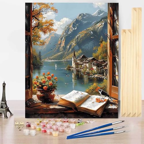 Malen Nach Zahlen Erwachsene Stadt Malen Nach Zahlen mit Rahmen, Paint by Numbers Landschaft Painting by Numbers Bastelset Erwachsene mit 3 Pinseln und Acrylfarbe für Deko Wohnzimmer 20 x 30 cm -j034E Malen Nach Zahlen Erwachsene Stadt Malen Nach Zahlen mit Rahmen, Paint by Numbers Landschaft Painting by Numbers Bastelset Erwachsene mit 3 Pinseln und Acrylfarbe für Deko Wohnzimmer 20 x 30 cm -j034E von HENJGWEG