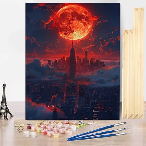 Malen Nach Zahlen Erwachsene Stadt Malen Nach Zahlen mit Rahmen, Paint by Numbers Mond Painting by Numbers Bastelset Erwachsene mit 3 Pinseln und Acrylfarbe für Deko Wohnzimmer 40 x 50 cm -j25032L Malen Nach Zahlen Erwachsene Stadt Malen Nach Zahlen mit Rahmen, Paint by Numbers Mond Painting by Numbers Bastelset Erwachsene mit 3 Pinseln und Acrylfarbe für Deko Wohnzimmer 40 x 50 cm -j25032L von HENJGWEG
