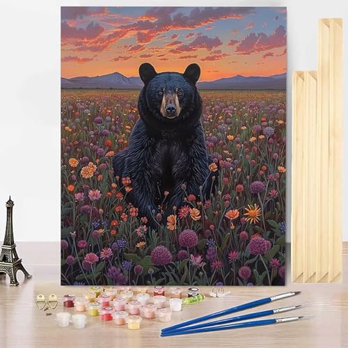 Malen Nach Zahlen Erwachsene Tragen Malen Nach Zahlen mit Rahmen, Paint by Numbers Blume Painting by Numbers Bastelset Erwachsene mit 3 Pinseln und Acrylfarbe für Deko Wohnzimmer (100 x 135 cm) -j03UB von HENJGWEG