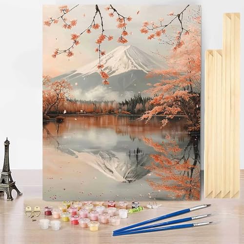 Malen Nach Zahlen Erwachsene Vulkan Fuji Malen Nach Zahlen mit Rahmen, Paint by Numbers Kirschblütenbaum Painting by Numbers Bastelset Erwachsene mit 3 Pinseln und Acrylfarbe für Deko 30 X 40 CM -j3VV Malen Nach Zahlen Erwachsene Vulkan Fuji Malen Nach Zahlen mit Rahmen, Paint by Numbers Kirschblütenbaum Painting by Numbers Bastelset Erwachsene mit 3 Pinseln und Acrylfarbe für Deko 30 X 40 CM -j3VV von HENJGWEG
