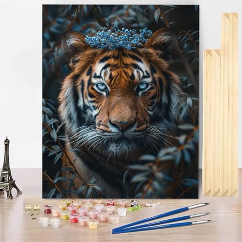 Malen Nach Zahlen Tier Malen Nach Zahlen Erwachsene mit Rahmen, Paint by Numbers Tiger Paint by Numbers Adult Inklusive 3 Pinsel und Acrylfarbe für Deko Wohnzimmer, Geschenke 40 x 60 cm -j2503BA Malen Nach Zahlen Tier Malen Nach Zahlen Erwachsene mit Rahmen, Paint by Numbers Tiger Paint by Numbers Adult Inklusive 3 Pinsel und Acrylfarbe für Deko Wohnzimmer, Geschenke 40 x 60 cm -j2503BA von HENJGWEG