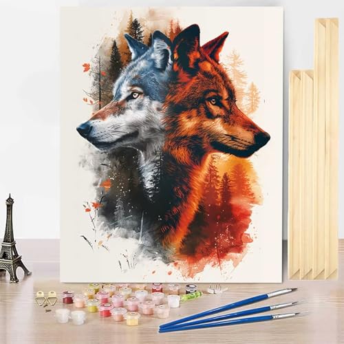 Malen Nach Zahlen Tier Malen Nach Zahlen Erwachsene mit Rahmen, Paint by Numbers Wolf Paint by Numbers Adult Inklusive 3 Pinsel und Acrylfarbe für Deko Wohnzimmer, Geschenke 20 X 30 CM -j2503HB Malen Nach Zahlen Tier Malen Nach Zahlen Erwachsene mit Rahmen, Paint by Numbers Wolf Paint by Numbers Adult Inklusive 3 Pinsel und Acrylfarbe für Deko Wohnzimmer, Geschenke 20 X 30 CM -j2503HB von HENJGWEG