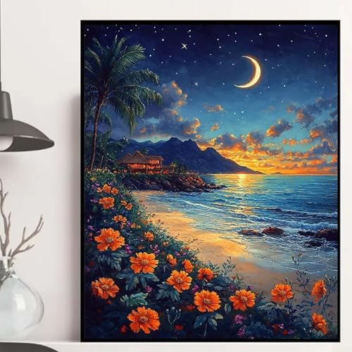 Meer Diamond Painting 40x30cm, Landschaft Diamond Painting Erwachsene Anfänger 5D DIY Runder Vollbohrer Diamanten Malerei Mosaik Bastelset Erwachsene für Zimmer Deko, Geschenke für Frauen -hjw2508E1 Meer Diamond Painting 40x30cm, Landschaft Diamond Painting Erwachsene Anfänger 5D DIY Runder Vollbohrer Diamanten Malerei Mosaik Bastelset Erwachsene für Zimmer Deko, Geschenke für Frauen -hjw2508E1 von HENJGWEG